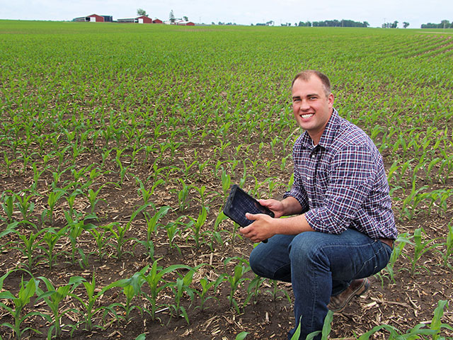 Illinois farmer Chad Groenhagen has increased corn yields by 15 bushels per acre since creating management zones and input prescriptions for his fields. (Progressive Farmer photo by Karen McMahon)